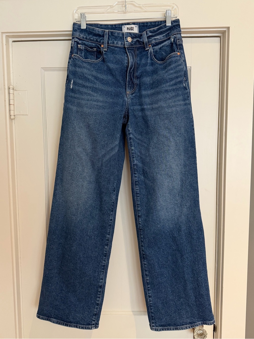 PAIGE Dark Blue Wide Leg Jeans